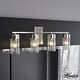 preview thumbnail 1 of 8, Hunter Gatz Ribbed Glass Vanity Wall Light - Bathroom - Glam, Fluted Glass - Damp Rated! 4 Light - Brushed Nickel