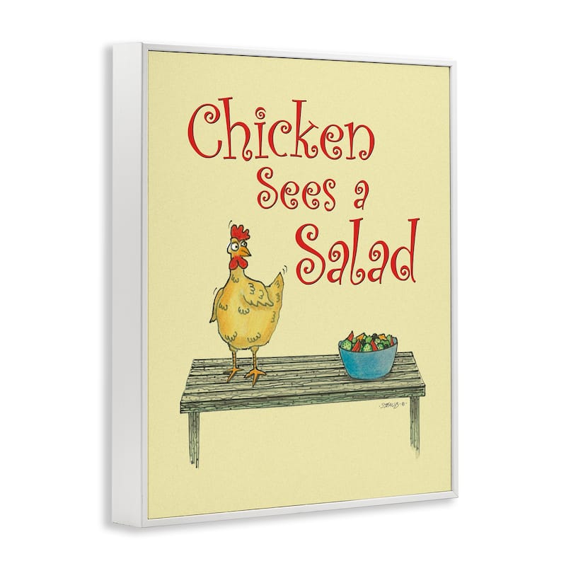 Stupell Chicken Salad Vintage Pun Framed Giclee Art Design By Roger Straub