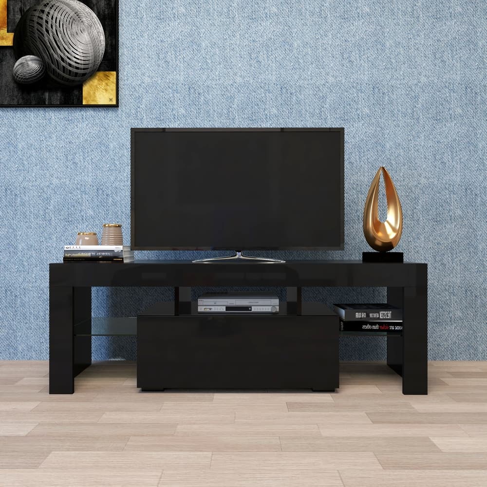 55-Inch Modern TV Stand with LED RGB Lights