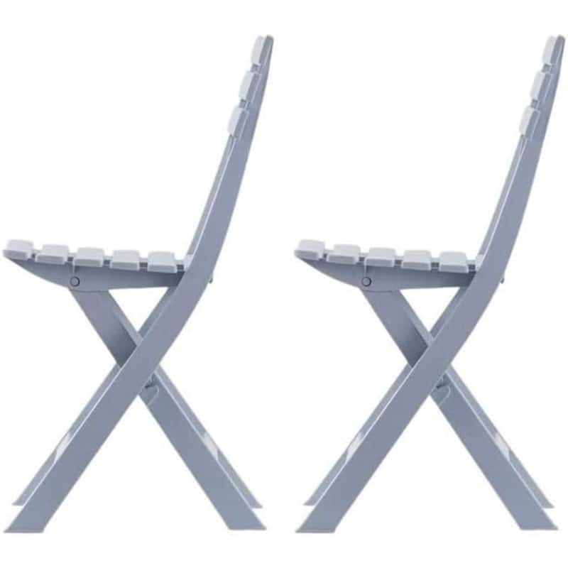 Outdoor Folding Chair Set of 2 Space-Saving UV Resistant Patio Seating