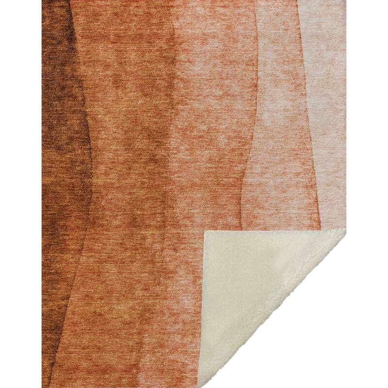 Premium Machine Washable Modern Ombre Sherpa Throw Blanket