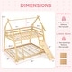 preview thumbnail 16 of 19, Twin Over Queen Bunk Bed Wooden Kids Bed with Climbing Nets and Ramp