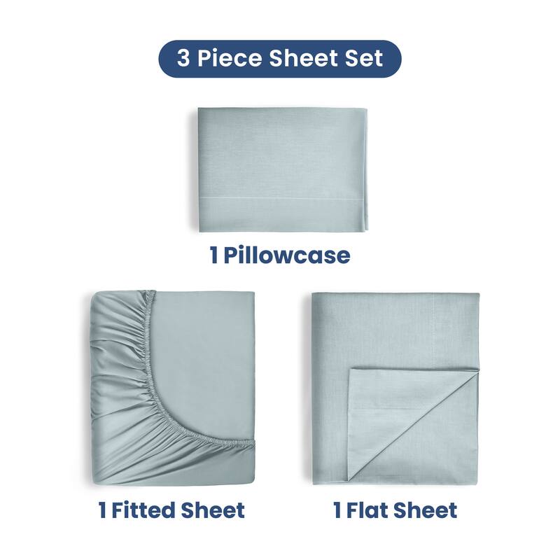 Martex 400 TC 100% Cotton Sateen, Deep Pocket, Silky Soft Sheet Set