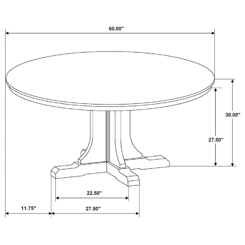 Hartville 60-inch Round Dining Table Natural Light Brown - 60" x 60" x 30"