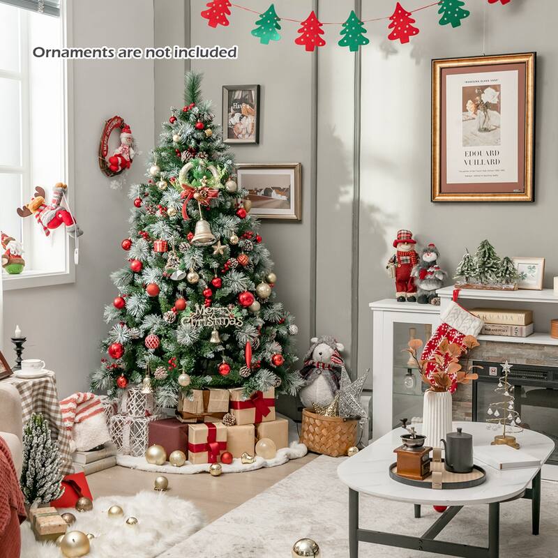 Costway 6 FT Pre-Lit Artificial Christmas Tree Hinged with Pine - See Details