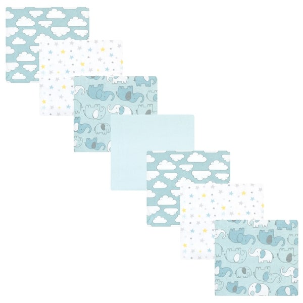slide 1 of 1, Hudson Baby Infant Boy Cotton Flannel Receiving Blankets Bundle, Boy New Elephant, One Size - Boy New Elephant - One Size One Size - Boy New Elephant