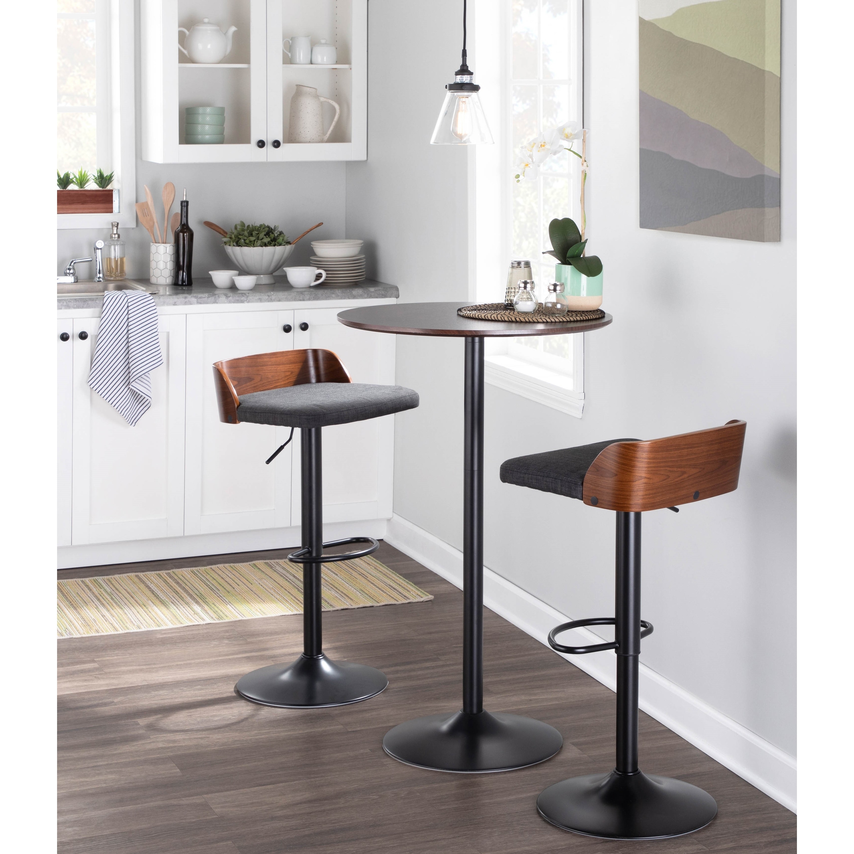 Details about   Adjustable Wood and Metal Bar Table 