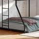 preview thumbnail 3 of 10, Furniture of America Gene Modern Matte Black Metal Low Profile Bunk Bed with Reversible Ladder