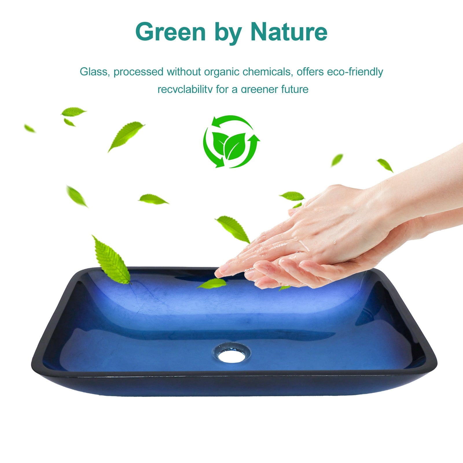 Bathroom Vessel Sink Above Counter Amber Gold Gradient Tempered Glass Bowl Square Sink for Bathroom