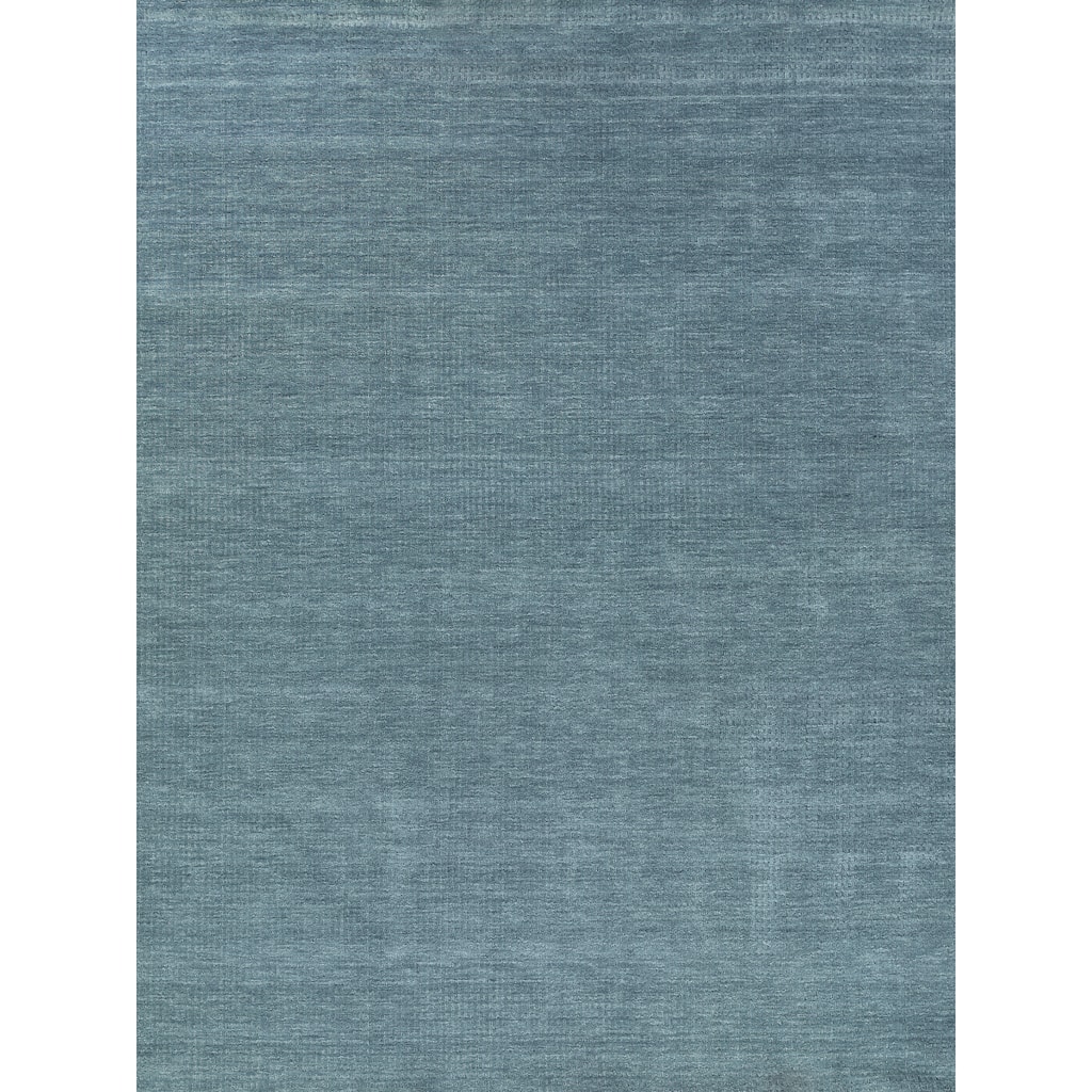 New Zealand Wool handloomed New Zealand Wool Denim Blue Area Rug - 12' x 15'