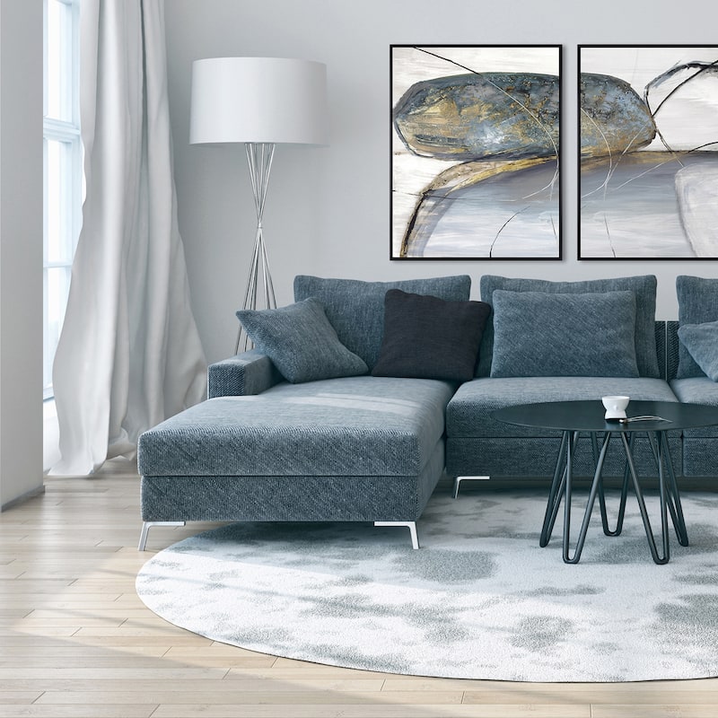 Teal Stones I - Giclee on Canvas