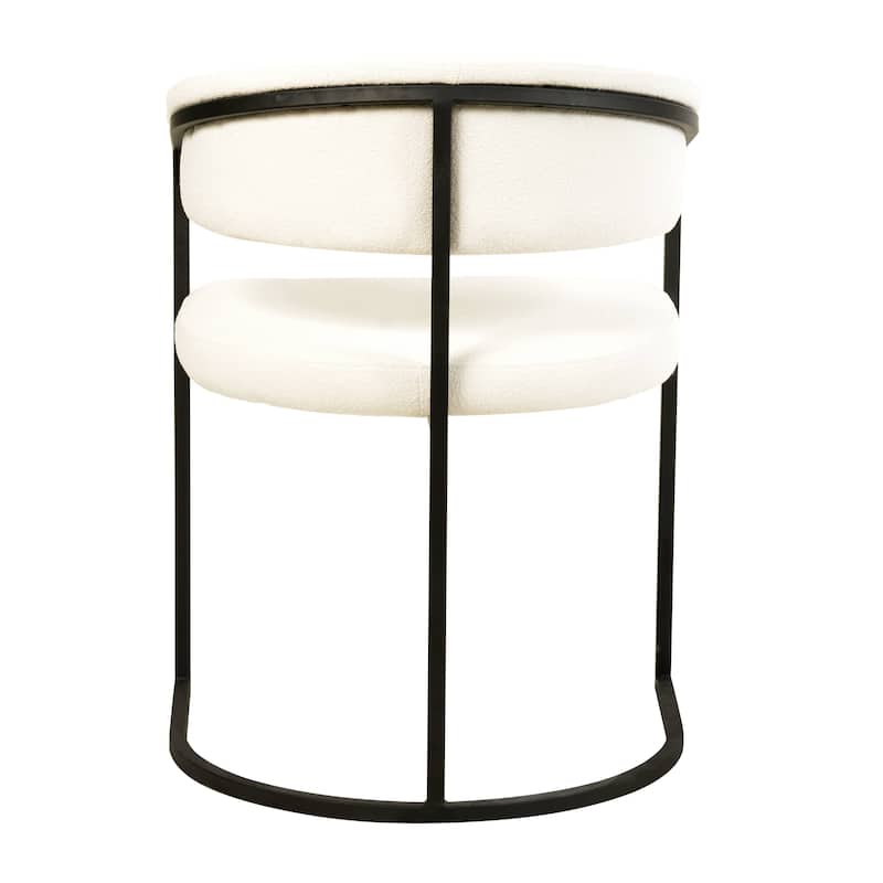 LeisureMod Set of 4 Aero Upholstered Leather Dining Side Chair - Contemporary Arm Chair with Black Iron Frame