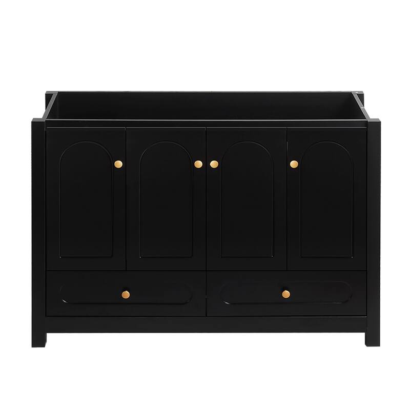 48" White Bathroom Vanity (excluding the ceramic basin) - Black