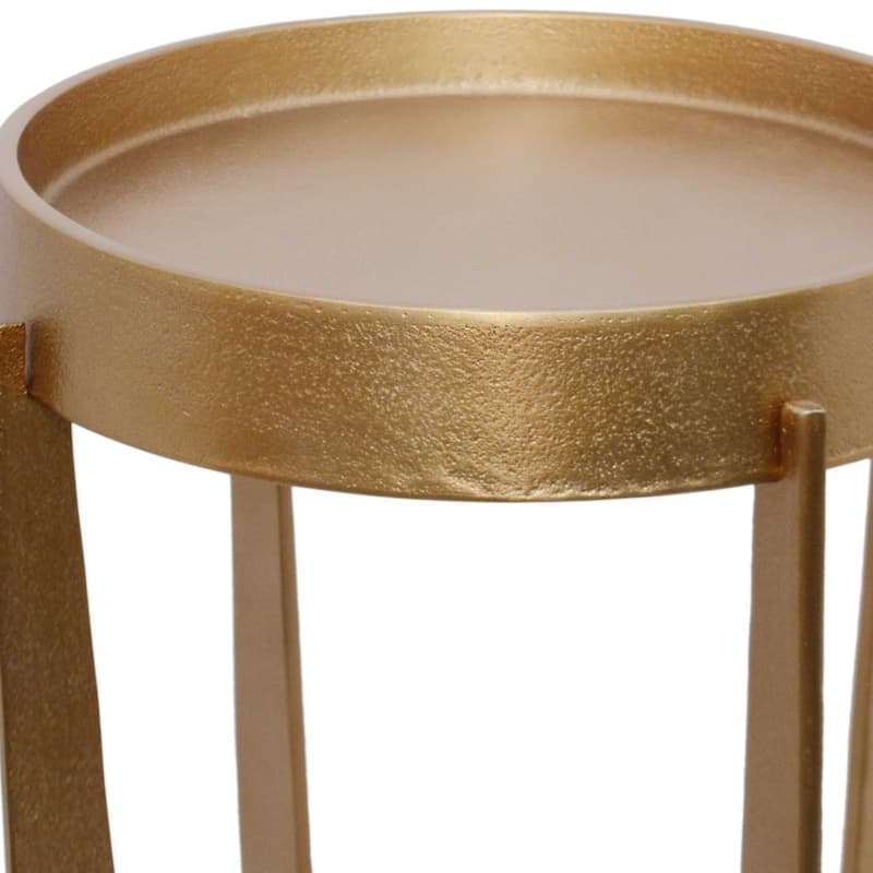 Silver Orchid Brass Round Pedestal Accent Table