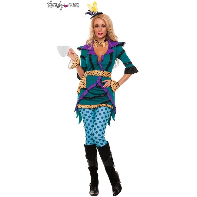 Shop Tea Madness Costume Flirty Mad Hatter Costume Overstock 17886028
