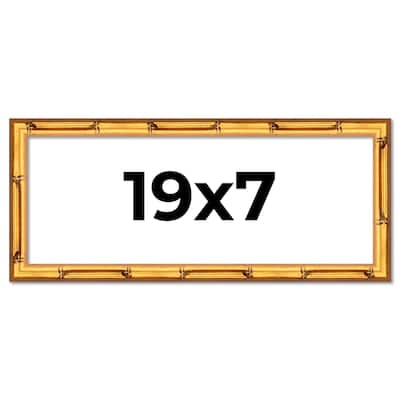 19x7 Frame Gold Bamboo Picture Frame Modern Photo Frame Includes UV Acrylic Shatter Guard Front Acid Free Foam Backing Board