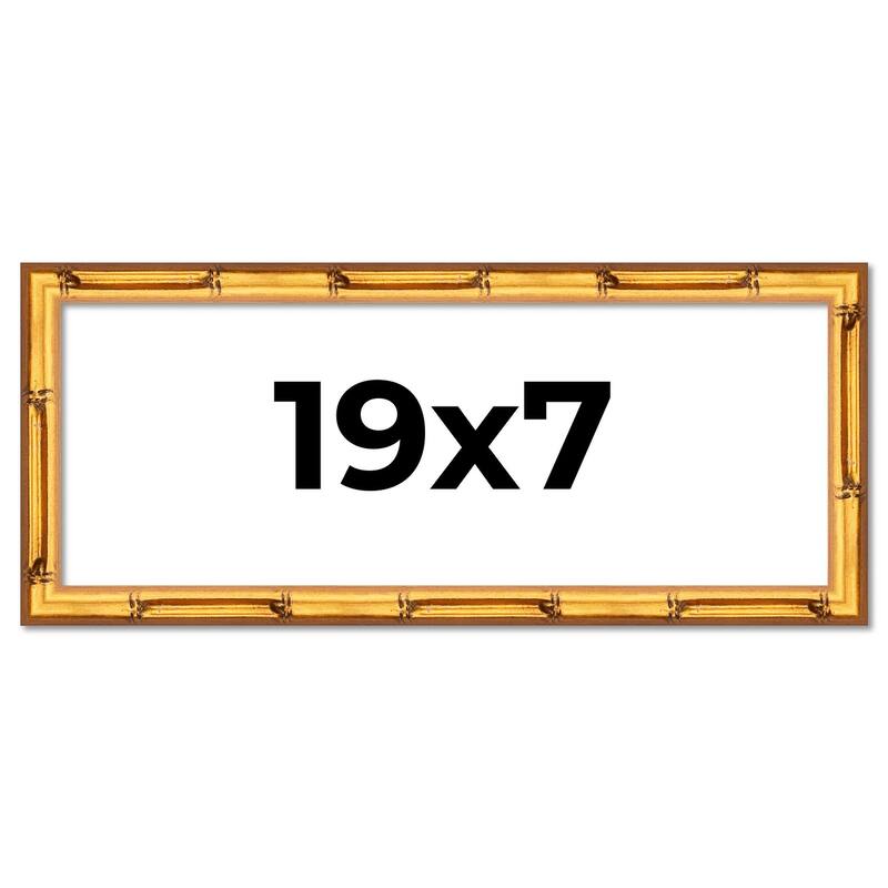 19x7 Frame Gold Bamboo Solid Wood Picture Frame | 1 Inch Moulding