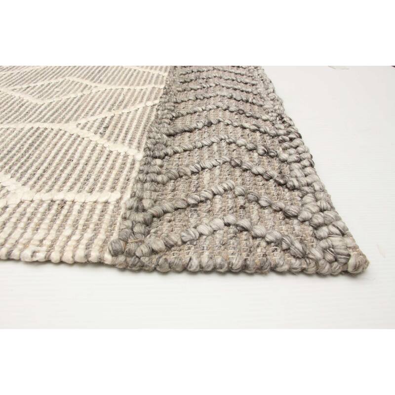 ECARPETGALLERY Braid weave Sienna Taupe Wool Rug - 5'0 x 8'2