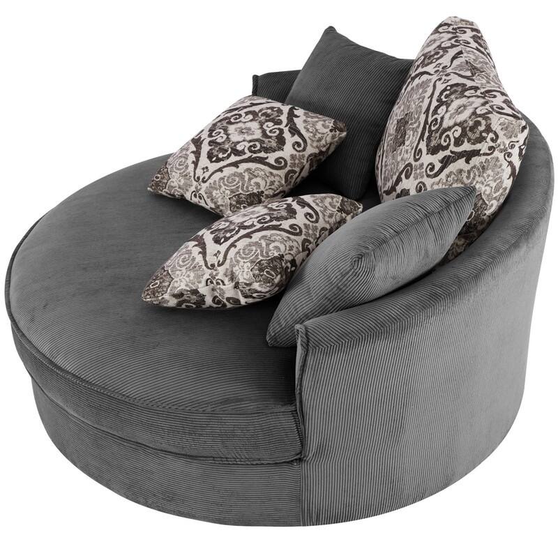 360 Degree Swivel Round Sofa Chair with 5 Movable Pillow