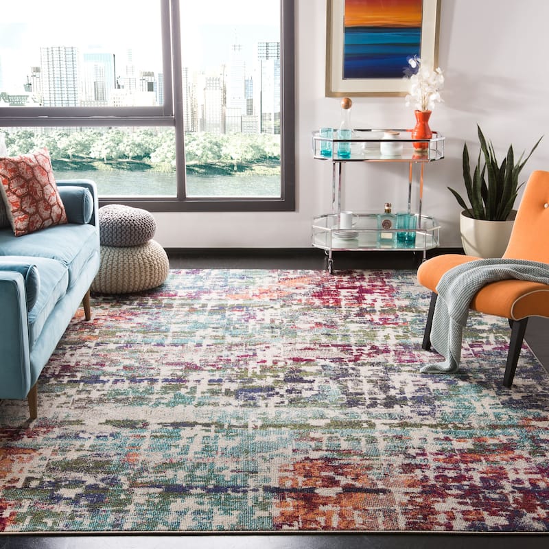 SAFAVIEH Madison Evangelina Modern Abstract Rug - 9' x 12' - Blue/Green