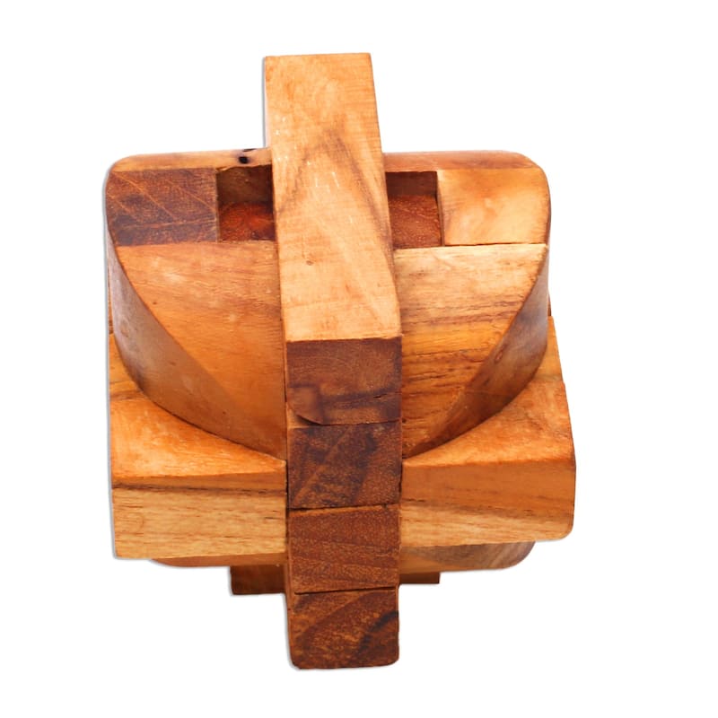 Novica Handmade Mental Exercise Teak Wood Puzzle