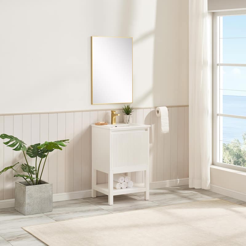 20-Inch Bathroom Vanity with Integrated Ceramic Sink