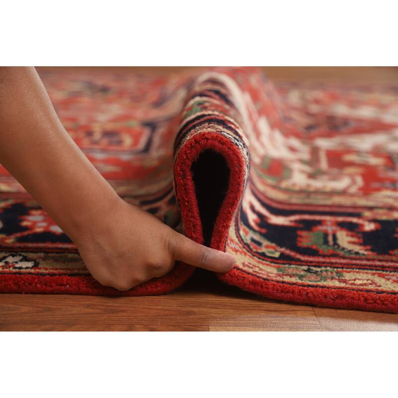 Hand Knotted Oriental 100% Wool Carpet Traditional Medallion Red Heriz (serapi) Area Rug - 10' 4'' X 7' 9''