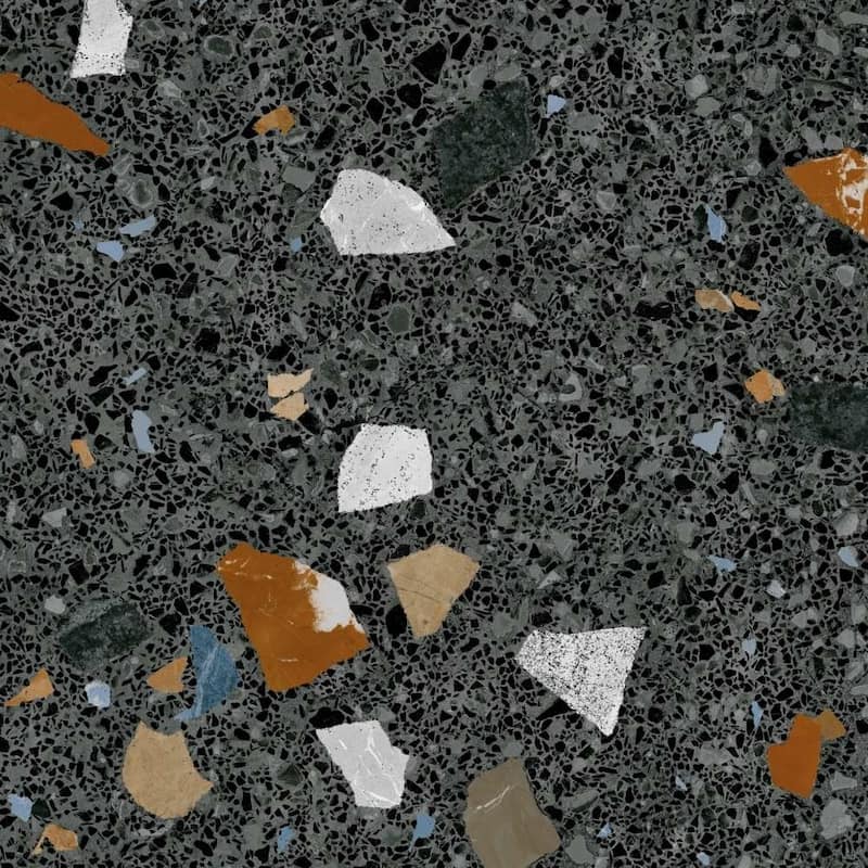 The Tile Life Terrazzo 24x24 Porcelain Floor & Wall Tile - Black - Case of 4 (15.5 Sq. ft.)
