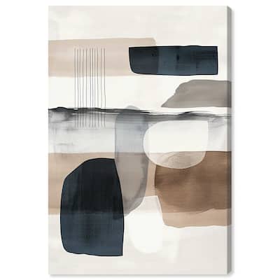 Art Remedy Layers Of Depth Gallery Wrapped Abstract Shapes 1 Piece Canvas Wall Art