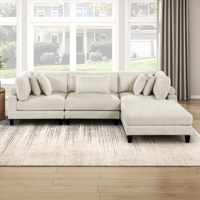 Jonas 4-Piece Modular Sectional Sofa with Ottoman