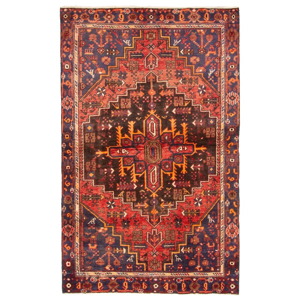 ECARPETGALLERY Hand-knotted Anadol Red Wool Rug - 3'9 x 6'1