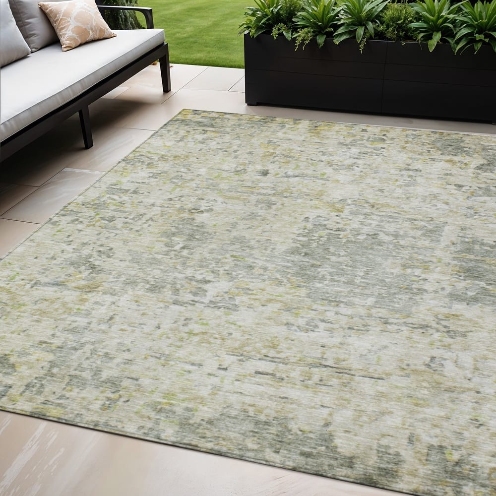 HomeRoots Abstract Transitional Rectangle Outdoor Rug