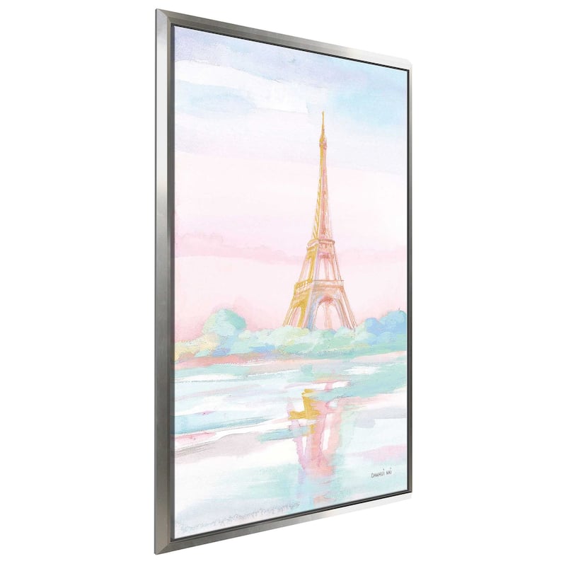 "Pastel Paris V" Print on Floating Canvas