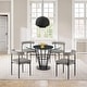 preview thumbnail 4 of 28, Veronica 48 inch Glass and Walnut Wood Round Dining Table with Metal Base