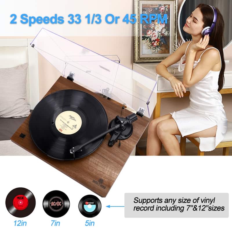 Classic Bluetooth Turntable Vinyl Record Player