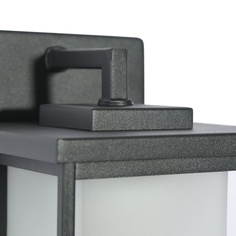 Modern 1-light Lantern Outdoor Glass Wall Light LED Dimmable Exterior sconce for Garage Porch Front Door