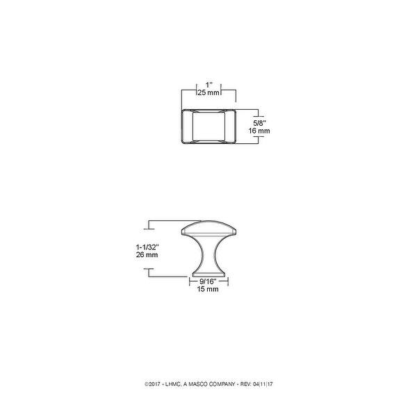 Liberty Hardware Decca 1 Inch Bar Cabinet Knob