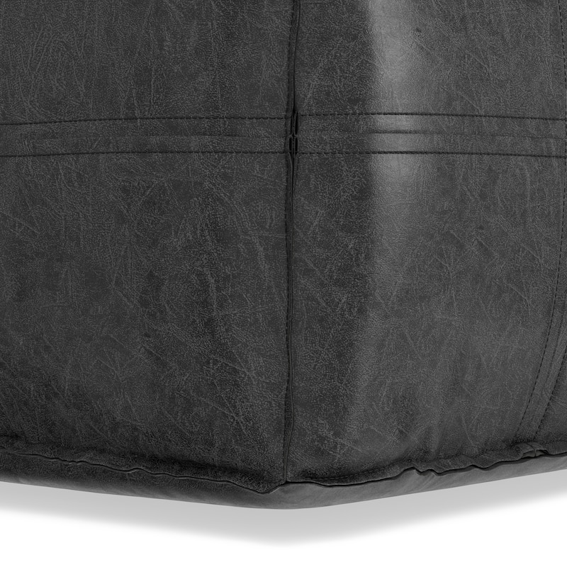 WYNDENHALL Wendal Boho Square Pouf in Faux Leather