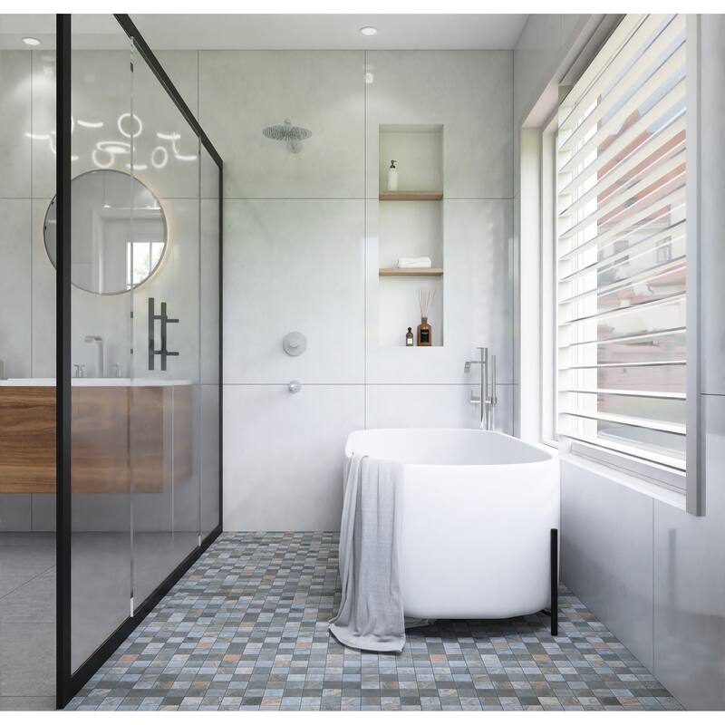 2 x 2 Grid Matte Porcelain Mosaic Wall & Floor Tile - 1 Case (15 Sheets)