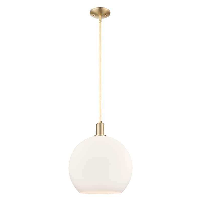 Innovations Lighting Endless Possibilities Arcadia - Athens - 1 Light 14" Stem Hung Mini Pendant - Champagne Bronze/Matte White