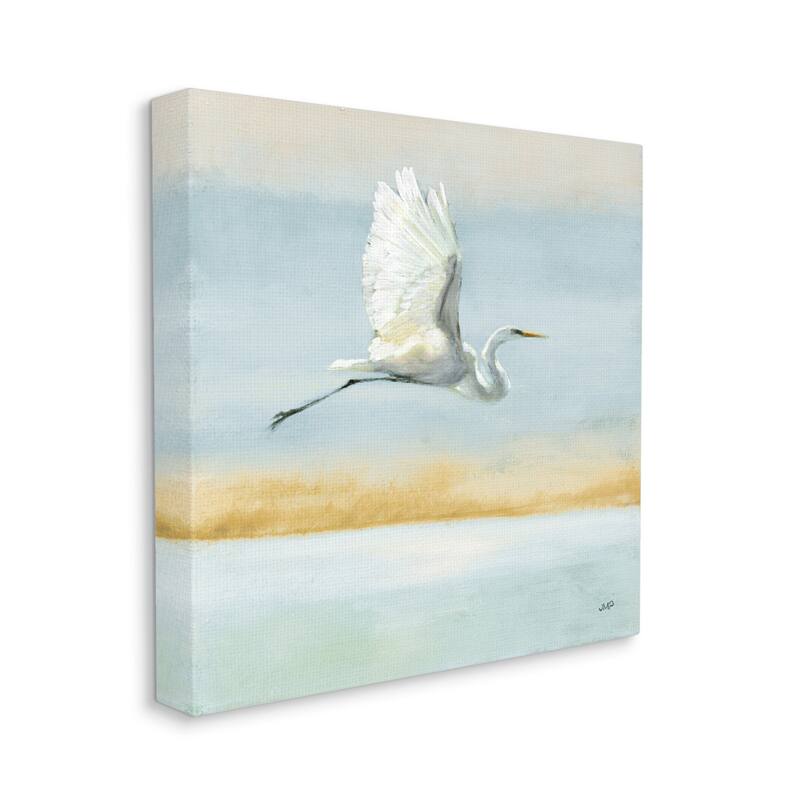 Stupell Egret Bird Flying Ocean Breeze Stretched Canvas Wall Art, Design by Julia Purinton