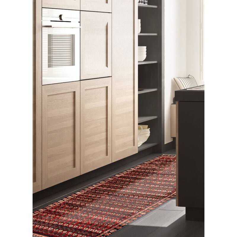 ECARPETGALLERY Hand-knotted Andelz Red Wool Rug - 3'9 x 9'9