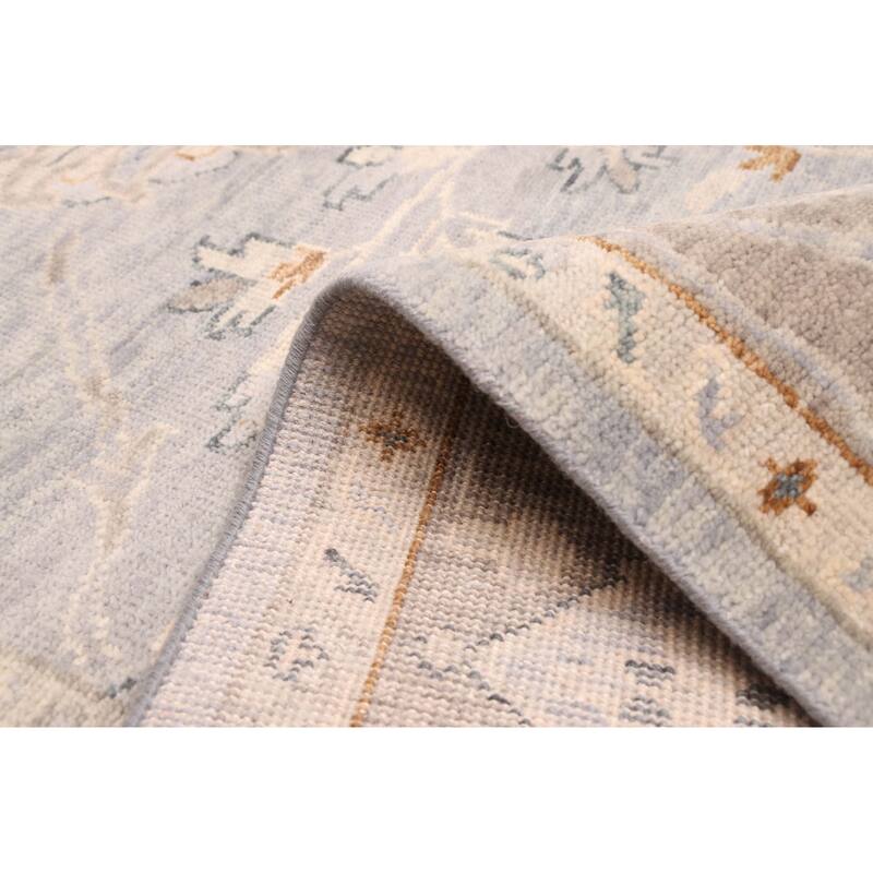 ECARPETGALLERY Hand-knotted Modern Oushak Light Denim Blue Wool Rug - 8'1 x 9'11