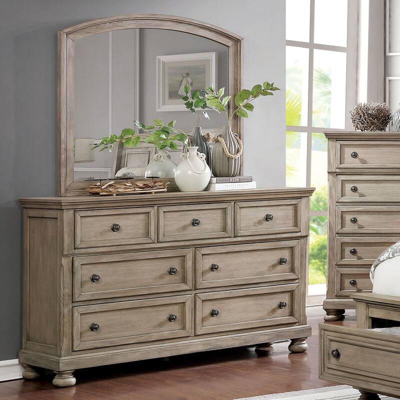 Nahkohe Transitional Grey Acacia 2-piece 7-Drawer Dresser and Mirror Set by Carbon Loft - Grey
