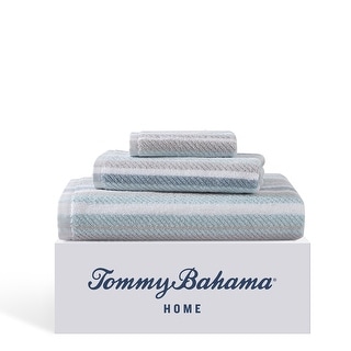 Tommy Bahama Ocean Bay Stripe Blue Cotton Terry 3 Piece Towel Set - 3 ...
