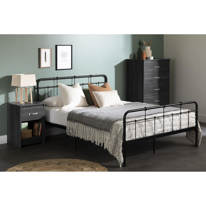 South Shore Tassio Metal Complete Platform Bed