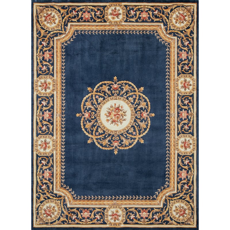 Momeni Harmony Hand Tufted Wool Traditional Floral Area Rug - Blue - 8' X 11'