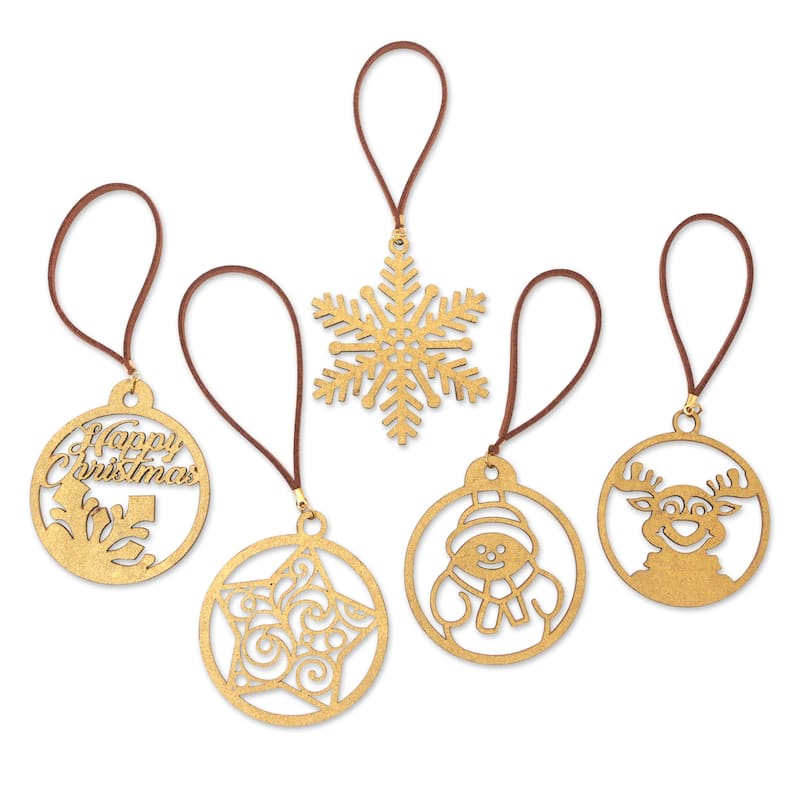 Novica Handmade Christmas Emotions Handcrafted Ornaments (Set Of 5)