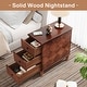 preview thumbnail 16 of 26, Fully Assembled Narrow End Table, Solid Wood Side Table with 3 Drawers, Vintage Nightstand Slim Bedside Table for Small Spaces