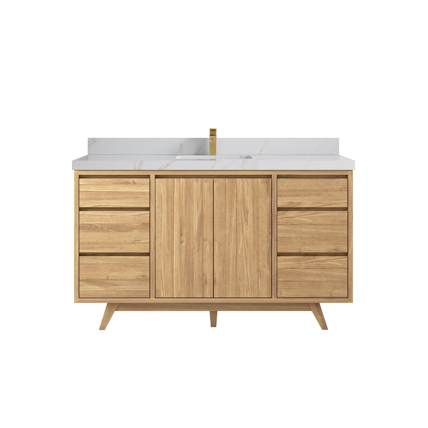 Willow Collections 60 in. W x 22 in. D Madison Teak Single Sink Bathroom Vanity with Countertop